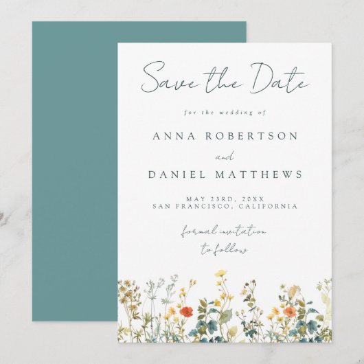 Save The Date Mariage champêtre (Devant / Derrière)