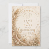 Save The Date Mariage champêtre céleste fantaisiste (Devant)