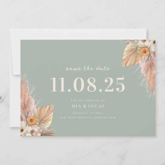 Save The Date Mariage Chic Boho Minimal Enregistrer La Date (Devant)