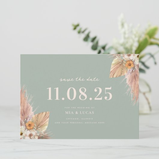 Save The Date Mariage Chic Boho Minimal Enregistrer La Date (Debout devant)