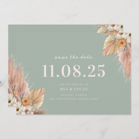 Save The Date Mariage Chic Boho Minimal Enregistrer La Date (Devant / Derrière)