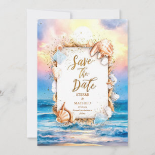 Save The Date Mariage Chic Corals Beach