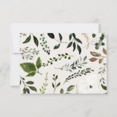 Save The Date Mariage chic écriture rustique feuillage floral et (Dos)