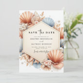 Save The Date Mariage Chic Elegant Beach (Debout devant)
