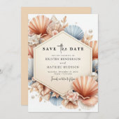 Save The Date Mariage Chic Elegant Beach (Devant / Derrière)
