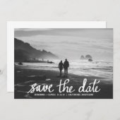 Save The Date Mariage Chic Enregistrer La Date Photo manuscrite (Devant / Derrière)