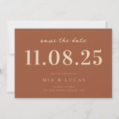 Save The Date Mariage Chic Minimal Date Non Photo Enregistrer La (Devant)