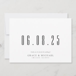Save The Date Mariage Chic Minimal Date Non Photo Enregistrer La