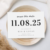 Save The Date Mariage Chic Minimal Date Non Photo Enregistrer La