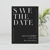 Save The Date Mariage chic minimaliste noir moderne (Debout devant)