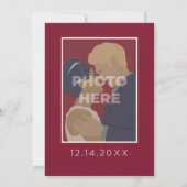 Save The Date Mariage Chic Moderne Élégant Simple Vin Rouge (Dos)