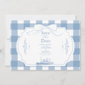 Save The Date Mariage Chic Nautique Coquette Bow (Devant)