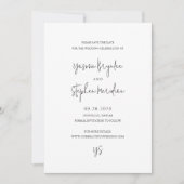 Save The Date Mariage chic noir et blanc moderne (Devant)