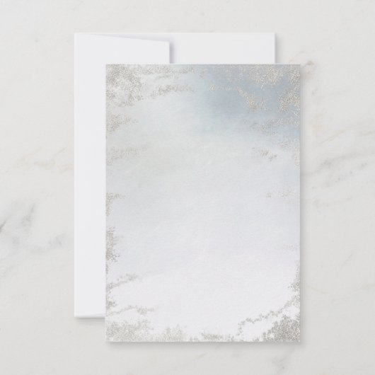 Save The Date Mariage chic Ombre Dusty Blue Frosted Silver Foil (Dos)