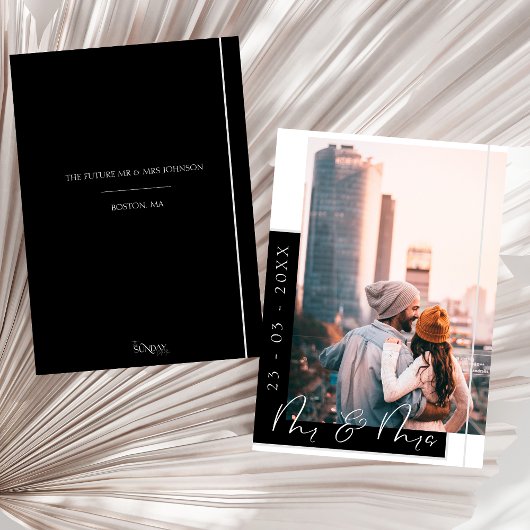 Save The Date Mariage Chic Photo Noir et Blanc