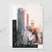 Save The Date Mariage Chic Photo Noir et Blanc (Devant)