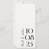 Save The Date Mariage Chic Simple Moderne (Dos)