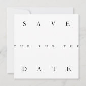 Save The Date Mariage Chic Typographie Simple Noir Blanc (Dos)