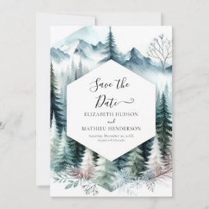 Save The Date Mariage Chic Unique en Montagne