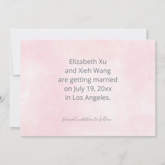 Save The Date Mariage Chinois Aquarelle Lotus Enregistrer La Dat (Dos)