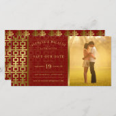 Save The Date Mariage Chinois Double Bonheur Rouge Enregistrer L (Devant / Derrière)