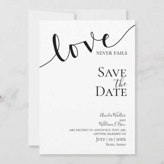 Save The Date Mariage, Chrétien, Simple, Élégant, Typographie, (Devant)