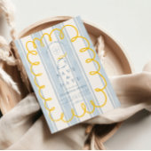 Save The Date Mariage citron bleu jaune méditerranéen