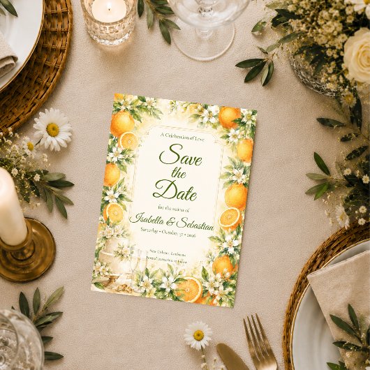 Save The Date Mariage Citron Romantique