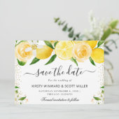 Save The Date Mariage Citrons et Fleurs d'Été (Debout devant)