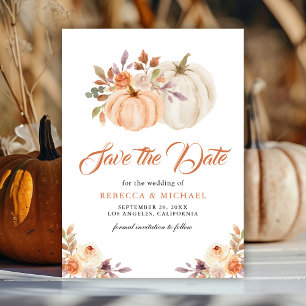 Save The Date Mariage Citrouille de fleurs de la terre automne