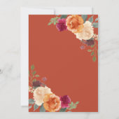 Save The Date Mariage Citrouille Florale Orange Brûlée (Dos)