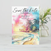 Save The Date Mariage classique à Boho Beach (Debout devant)