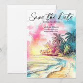 Save The Date Mariage classique à Boho Beach (Devant / Derrière)
