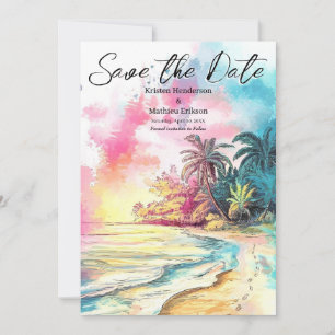 Save The Date Mariage classique à Boho Beach
