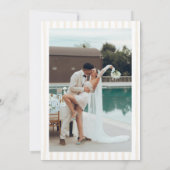 Save The Date Mariage classique à rayures pêche, écriture et pho (Dos)