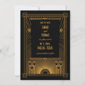 Save The Date Mariage classique Art déco élégant (Devant)