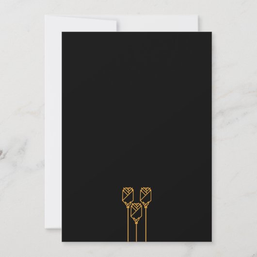 Save The Date Mariage classique Art déco élégant (Dos)