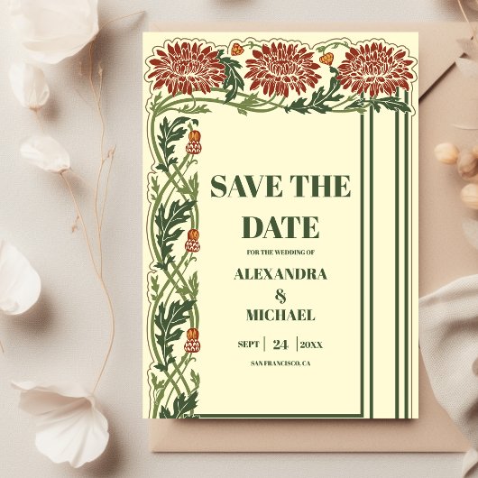 Save The Date Mariage Classique Art Nouveau