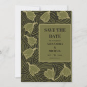Save The Date Mariage Classique Art Nouveau Vert (Devant)