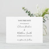Save The Date Mariage classique blanc minimaliste (Debout devant)