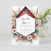 Save The Date Mariage classique Boho Barnyard (Debout devant)