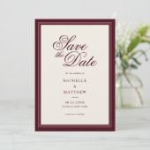 Save The Date Mariage Classique Bourgogne Vieille Fortune (Debout devant)
