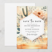 Save The Date Mariage classique de Cactus Sud (Devant / Derrière)