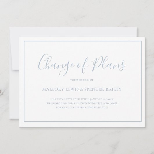 Save The Date Mariage classique Dusty Blue élégant (Devant)