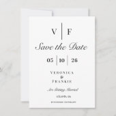 Save The Date Mariage classique élégant Enregistrer la date (Devant)
