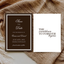 Mariage Classique Élégant Minimaliste Brun Chocola