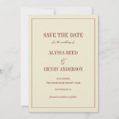 Save The Date Mariage Classique Élégant Monogramme Script Ivory (Devant)