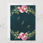 Save The Date Mariage Classique Émeraude Vert Foncé et Sombre (Dos)