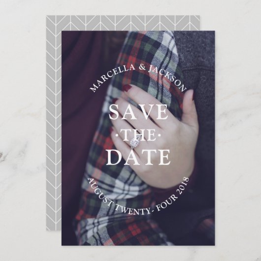 Save The Date Mariage classique Enregistrer la date (Devant / Derrière)