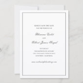 Save The Date Mariage Classique et Intemporel Noir et Blanc (Devant)